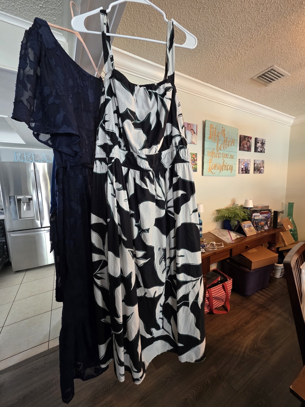 Lane Bryant Black and White Floral Maxi Dress